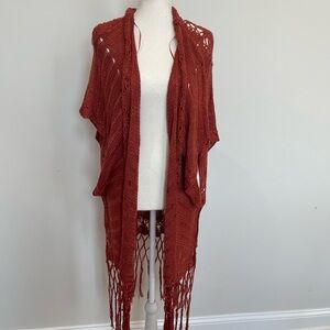 Kori Terracotta Open-Knit Wrap